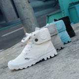 Niulatu High-top Shoes Paladin Canvas Shoes Cuffed Thick-soled Martin Boots Women DJSE