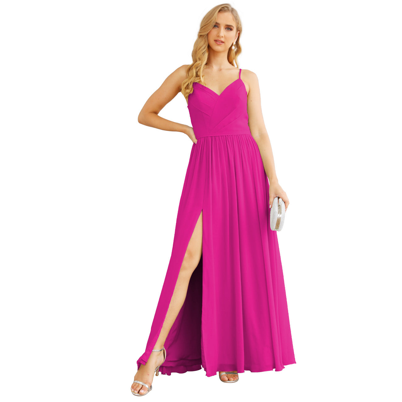 Niulatu Strap Bridesmaid Dresses for Women Chiffon Long Formal Party Prom HZ1007