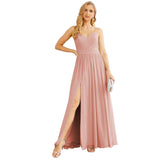 Niulatu Strap Bridesmaid Dresses for Women Chiffon Long Formal Party Prom HZ1007