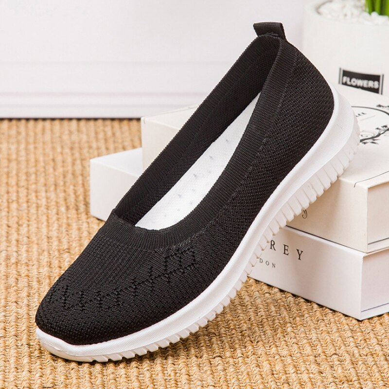 Niulatu 2025Women Shoes Knitting Sock Sneakers Women Spring Summer Slip On Flat Shoes Women Loafers Flats Walking shoes Female DJSE