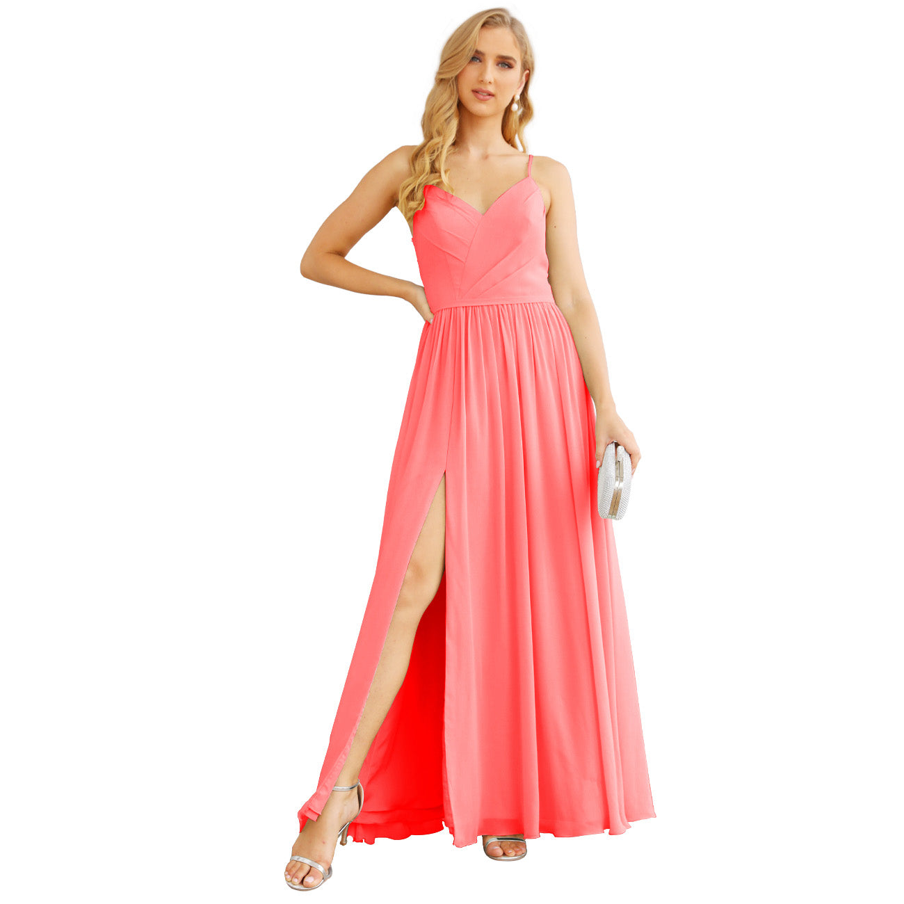 Niulatu Strap Bridesmaid Dresses for Women Chiffon Long Formal Party Prom HZ1007