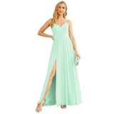 Niulatu Strap Bridesmaid Dresses for Women Chiffon Long Formal Party Prom HZ1007