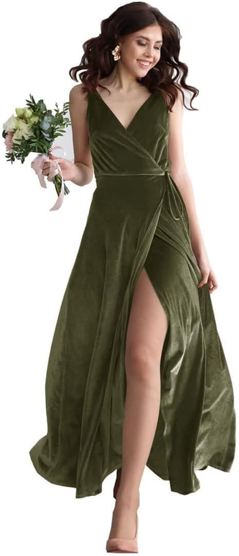 Niulatu V Neck Bridesmaid Dress Long Women's Prom Formal Party Gown with HZ1007