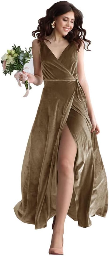 Niulatu V Neck Bridesmaid Dress Long Women's Prom Formal Party Gown with HZ1007