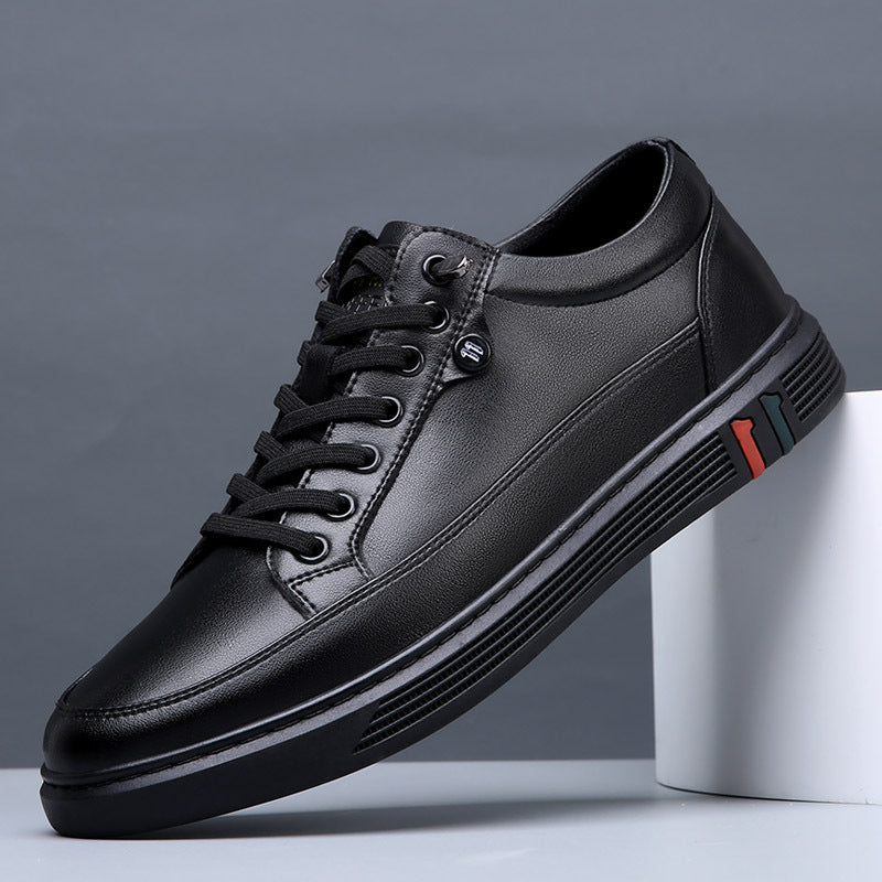 Niulatu Genuine Leather Shoes Men Footwear Soft Leather Mens Casual Shoes Flat Brand Male Footwear Black Brown A4906 DJSE