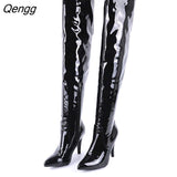 Niulatu High Heels Over The Knee Boots Women Thigh High Boots Ladies Spring Autumn Long Boots Shoes Woman Black Red DJSE