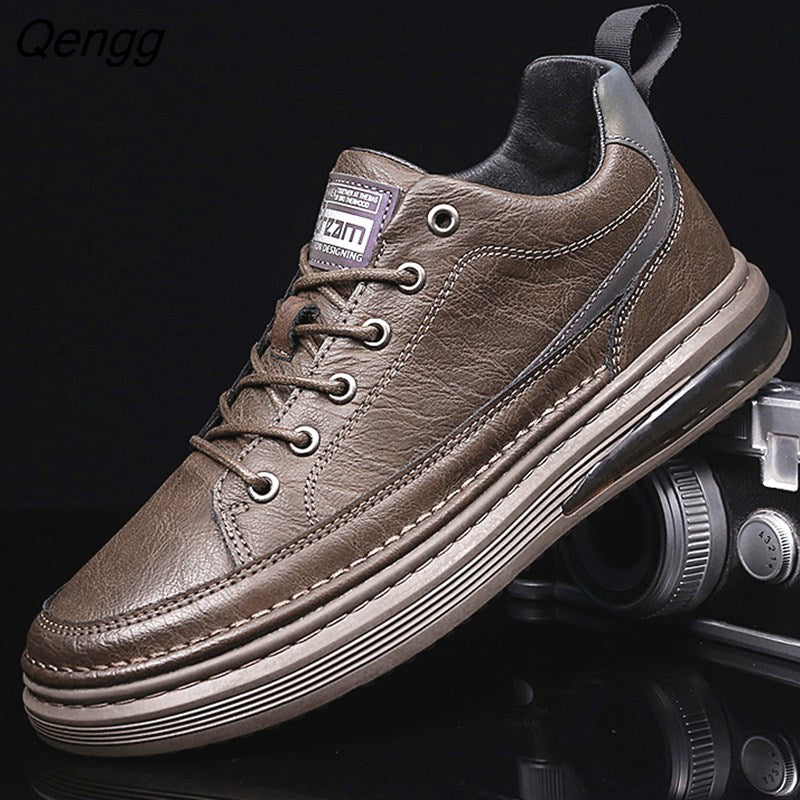 Niulatu Genuine Leather Men Shoes fashion Loafers Luxury Men's Casual Shoes Lace up comfortable Outdoor Men Sneakers shoes DJSE