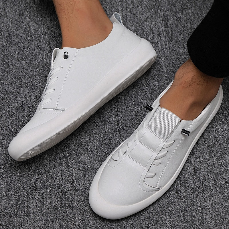 Niulatu Leather Shoes Men Sneakers Casual Male Footwear Fashion Brand White Shoes Mens Cow Leather White Sneakers DJSE