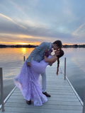 Niulatu Purple Mermaid Prom Dress Purple Evening Dress HZ1007
