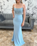 Niulatu Backless Mermaid Lace Green Long Prom Dress, Green Formal Elegant Evening Dress Wedding Guest Dress HZ1026