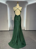 Niulatu Backless Mermaid Lace Green Long Prom Dress, Green Formal Elegant Evening Dress Wedding Guest Dress HZ1026