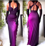 Niulatu dresses under $160||Elegant Gradient Navy Blue Sheath Spaghetti Straps Sparkling Chiffon Prom Dress for Party HZ1026