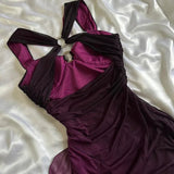 Niulatu dresses under $160||Elegant Gradient Navy Blue Sheath Spaghetti Straps Sparkling Chiffon Prom Dress for Party HZ1026