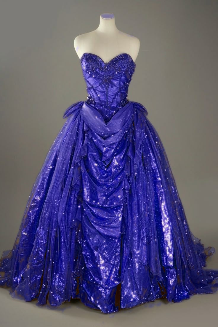 Niulatu Blue Sweetheart Glitter Beaded Tulle Ball Gowns Formal Evening Gowns HZ1026