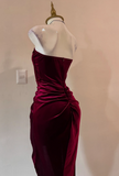 Niulatu Burgundy Strapless Party Dress Bodycon Satin Short Evening Gowns Sexy Birthday Dresses HZ1031