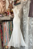 Niulatu White Halter Sheath Chiffon Long Prom Dresses Vintage Backless Evening Gowns HZ1031