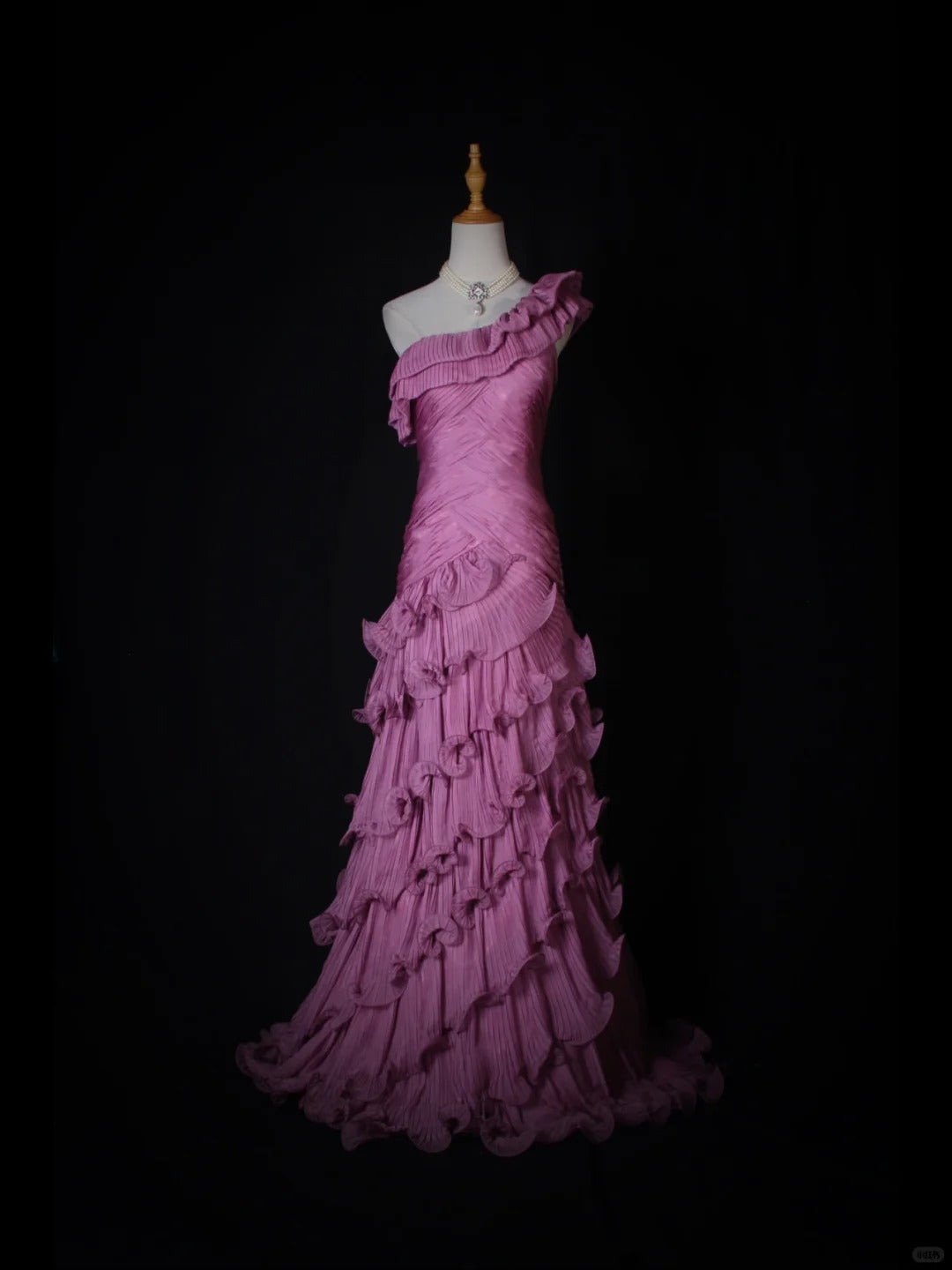 Niulatu Purple One Shoulder Formal Dress Mermaid Chiffon Evening Gowns Stunning Prom Dresses HZ1031