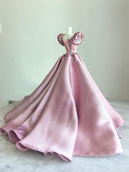 Niulatu Ball Gown Strapless Light Sky Blue Lace Long Prom Dresses Evening Dress HZ1110