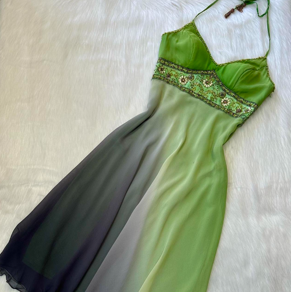 Niulatu Sheath Short Prom Dresses Halter Chiffon Homecoming Dresses Beaded Green Birthday Dresses HZ1026