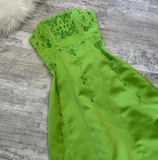 Niulatu Strapless A-Line Satin Beaded Long Prom Dresses, Green Formal Evening Dresses HZ1026