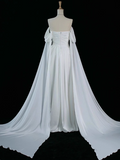Niulatu Purple A-Line Off Shoulder Satin Long Prom Dress Formal Evening Dress HZ1026