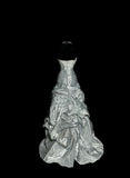 Niulatu Sweetheart Neck Sheath Long Prom Dresses Vintage Taffeta Silver Gray Evening Dress Sweet 16 Dress HZ1026