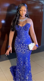 Niulatu Purple Formal Dresses Tulle Beaded Sweetheart Neck Sheath Long Prom Dresses HZ1026