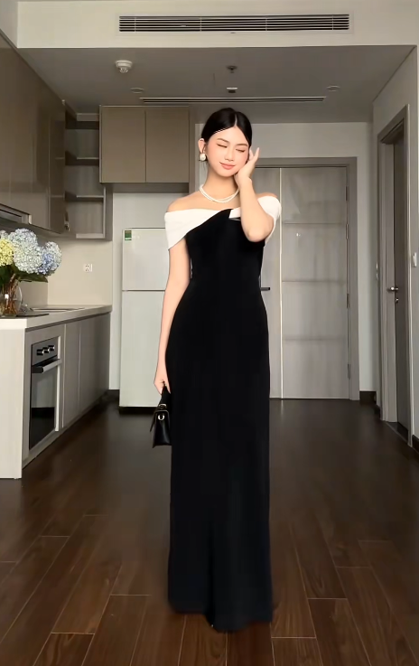 Niulatu Off-the-shoulder Sheath Long Formal Dresses Satin Black Evening Dresses HZ1026