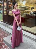 Niulatu Red Sheath Satin Bridesmaid Dresses Red Formal Evening Dresses HZ1026