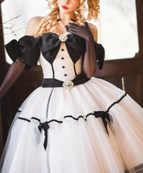 Niulatu Off-the-shoulder Ball Gown Tulle Short Birthday Dresses White Sweet Lolita Dresses HZ1026