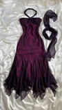 Niulatu Halter Mermaid Long Prom Dresses Chiffon Beaded Dark Green Long Formal Dresses HZ1026