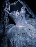 Niulatu Strapless Ball Gown White Luxury Wedding Dress Elegant Tulle Sequin Sleeveless Bridal Dress HZ1026