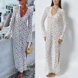 Niulatu 2025 New Long Sleeve Perspective With Dress INS Loose Vacation Opening Dress SPCP