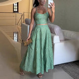 Niulatu 2025 New Sling Lace Set INS Leisure Vacation Dress Two-Sleeve SPCP