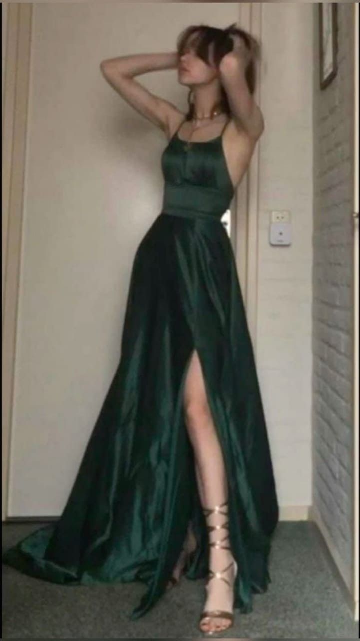 Niulatu Green Long Prom Dresses Formal Graduation Party Dress Evening Dress SD1514