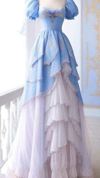 Niulatu Ball Gown Sweetheart Layers Blue Party Dress Long Prom Dresses Evening Dress SD1786