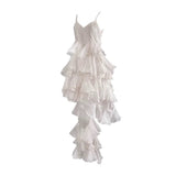 Niulatu High Low Spaghetti Straps Prom Dresses Birthday Dress With Ruffles SD258