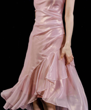 Niulatu High Low Spaghetti Straps Pink Knee Length Prom Dresses Birthday Outfits SD487
