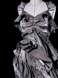 Niulatu High Low Irregular Spaghetti Straps Gray Short Prom Dresses Birthday Outfits SD490