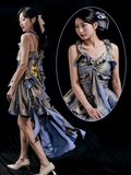 Niulatu High Low Irregular Spaghetti Straps Dusty Purple Short Birthday Dresses Birthday Outfit SD494