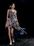Niulatu High Low Irregular Spaghetti Straps Dusty Purple Short Birthday Dresses Birthday Outfit SD494