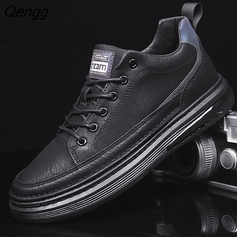 Niulatu Genuine Leather Men Shoes fashion Loafers Luxury Men's Casual Shoes Lace up comfortable Outdoor Men Sneakers shoes DJSE