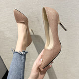 Niulatu High Heels Women Spring and Autumn 2025 New Pointed Toe Solid Color Comfortable Fashion Shallow Mouth Women's Shoes DJSE