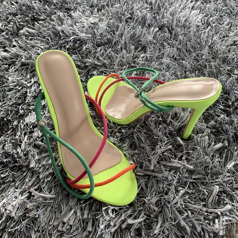 Niulatu Summer women sandals ankle strap high heel shoes for women sexy peep toe high heels sandals party wedding shoes woman DJSE