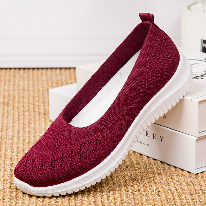 Niulatu 2025Women Shoes Knitting Sock Sneakers Women Spring Summer Slip On Flat Shoes Women Loafers Flats Walking shoes Female DJSE