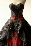 Niulatu Sweetheart Ball Gown Tulle Long Prom Dresses Tulle Red/Black Quincea?era Dresses 2025 Halloween Dress HZ1026