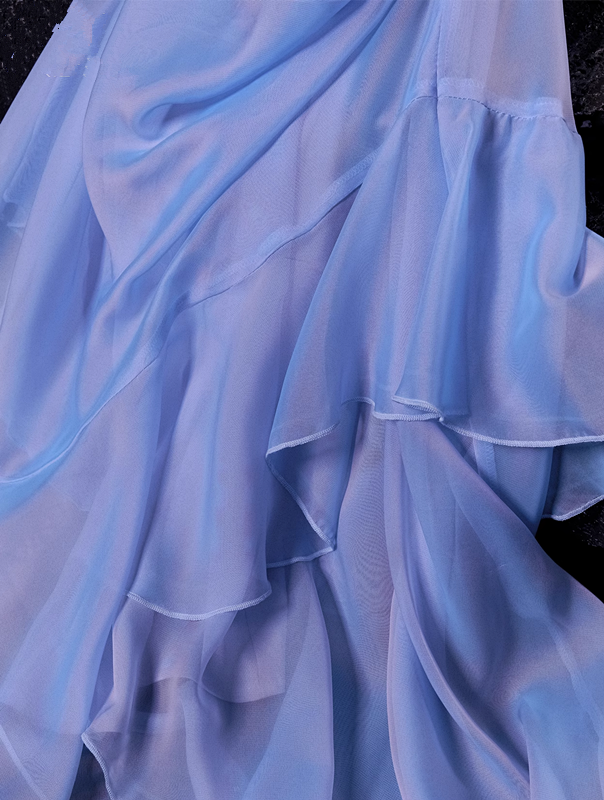 Niulatu High Low Spaghetti Straps Blue Knee Length Prom Dresses Birthday Outfits SD489