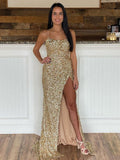 Niulatu Spaghetti Straps Long Sequins Prom HZ1007