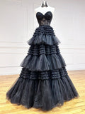 Niulatu Sweetheart Tiered Long Tulle Prom HZ1007