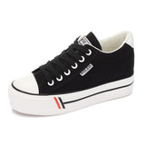 Niulatu Women Inner Height Increasing Canvas Wedge Shoes Trainers Female Sneakers Woman Casual Thick Bottom Sneaker Tennis DJSE
